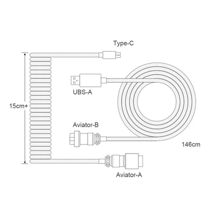 Mechanical Keyboard Spring Cable Gold-plated Aerial Plug