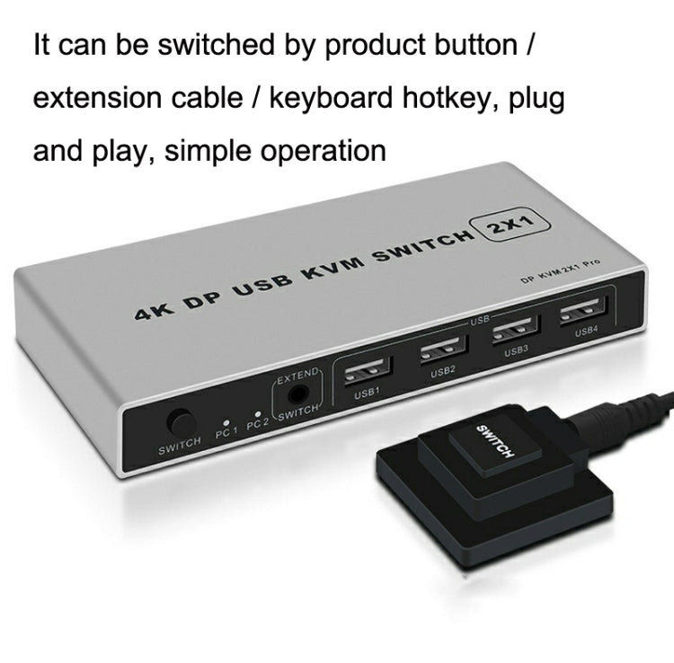 KYSW59 60 Гц DP USB KVM-переключатель 2-в-1 для совместного использования компьютера