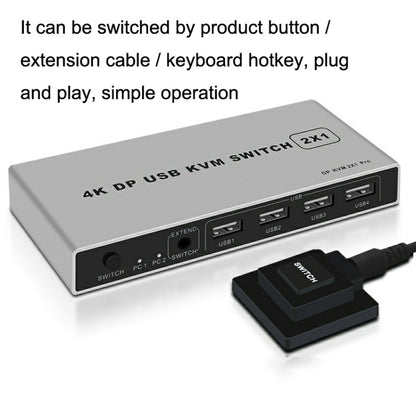 KYSW59 60 Гц DP USB KVM-переключатель 2-в-1 для совместного использования компьютера