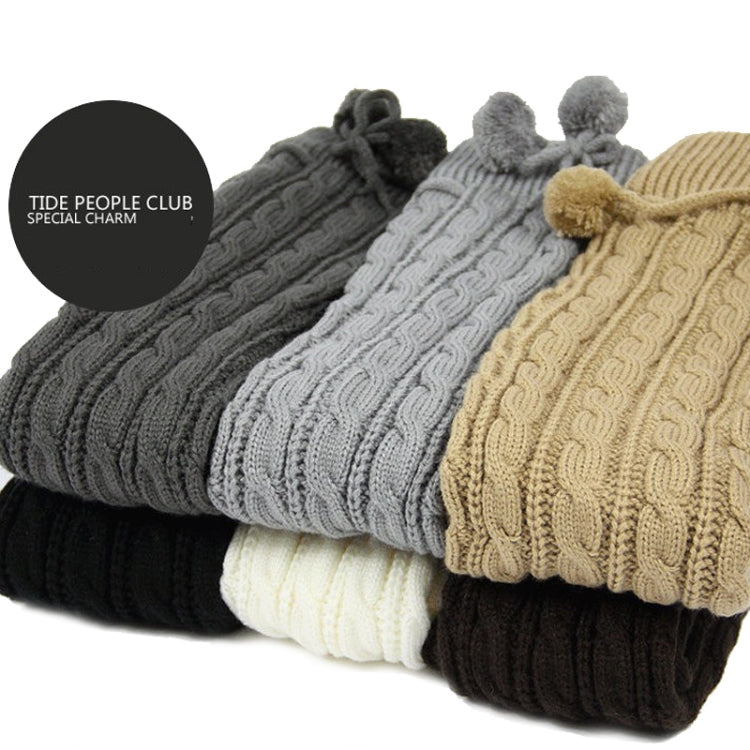 Ladies Winter Knitted Pile Up Socks Twist Over Knee Warm Boot Covers