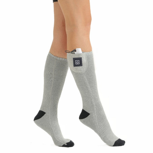 3-speed Temperature Regulation Electric Heating Socks Long Tube Warm Socks With Battery Box Black