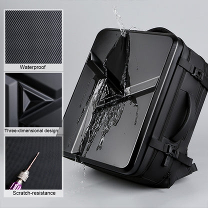Large-capacity Waterproof Expandable Hard Shell Backpack with USB Charging Hole