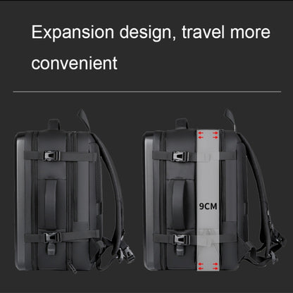 Large-capacity Waterproof Expandable Hard Shell Backpack with USB Charging Hole