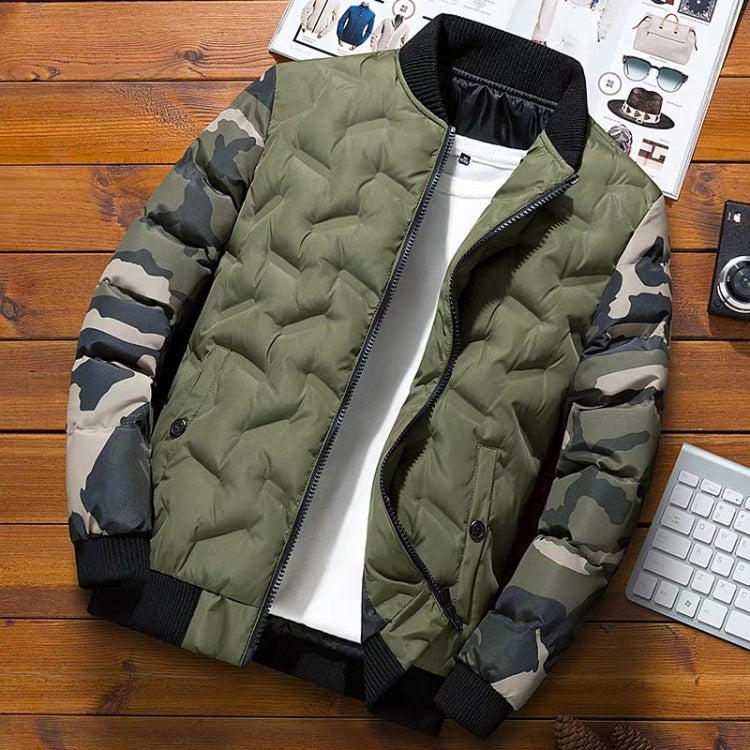 Men Jacket Winter Down Cotton Jacket Camouflage Baseball Jacket