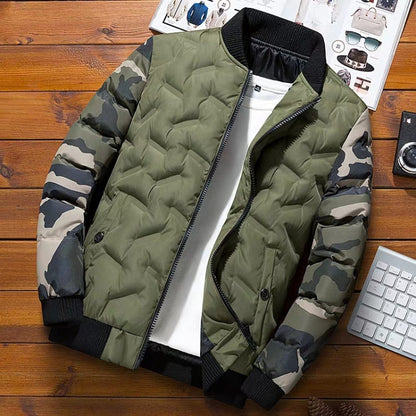 Men Jacket Winter Down Cotton Jacket Camouflage Baseball Jacket