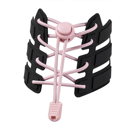 1pair Spring Buckle Lazy Elastic Shoelaces For Adults And Children