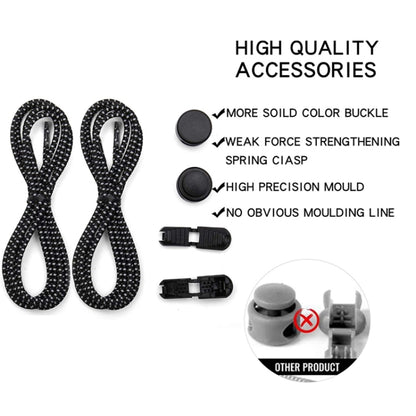 1pair Spring Buckle Lazy Elastic Shoelaces For Adults And Children