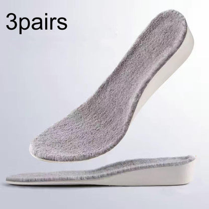 3pairs Winter Velvet Insoles Warm Inner Height Increase Insoles