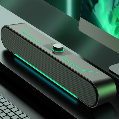 Светодиодные светящиеся стереоколонки HIFI для компьютера, длинные игровые проводные аудиосистемы