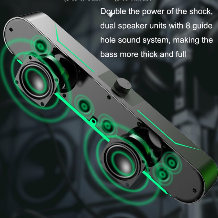 Светодиодные светящиеся стереоколонки HIFI для компьютера, длинные игровые проводные аудиосистемы