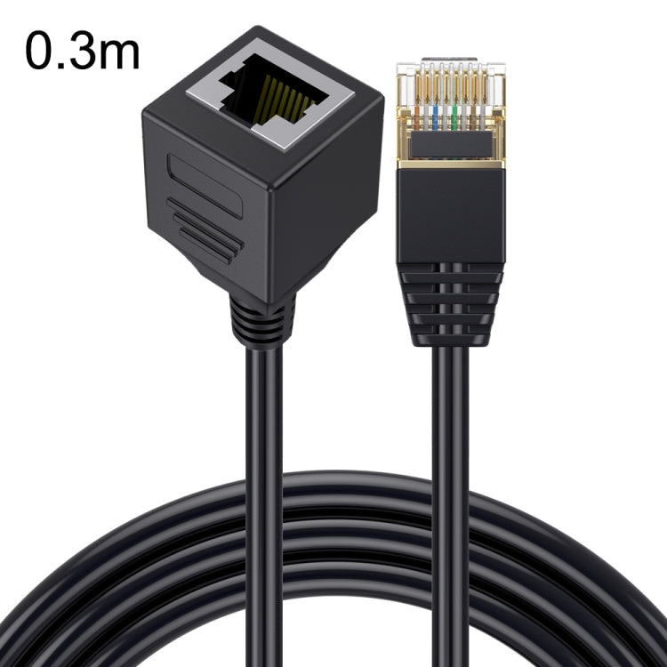 Cat 8 10G Transmission RJ45 Male To Female Computer Network Cable Extension Cable, Straight Head 0.3m, Straight Head 0.6m, Straight Head 1m, Straight Head 1.5m, Up Bend 0.5m, Down Bend 0.5m, Left Bend 0.5m, Right Bend 0.5m