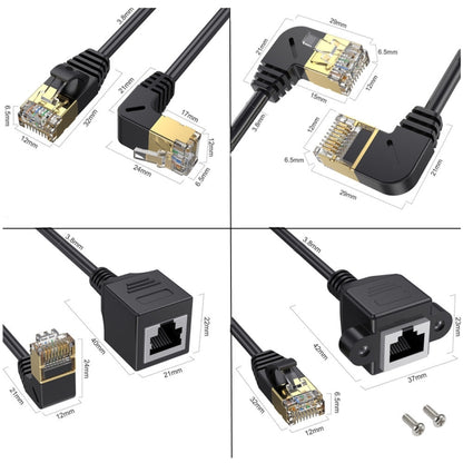 Cat 8 10G Transmission RJ45 Male To Female Computer Network Cable Extension Cable, Straight Head 0.3m, Straight Head 0.6m, Straight Head 1m, Straight Head 1.5m, Up Bend 0.5m, Down Bend 0.5m, Left Bend 0.5m, Right Bend 0.5m