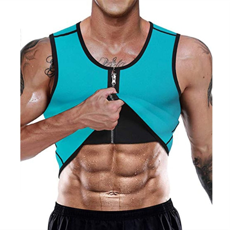 Men Fitness Corset Neoprene Sports Tummy Control Shapewear Zipper Tank Top Workout Wear