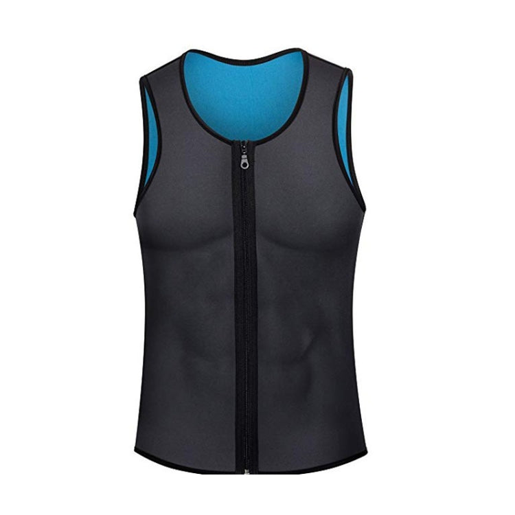 Men Fitness Corset Neoprene Sports Tummy Control Shapewear Zipper Tank Top Workout Wear