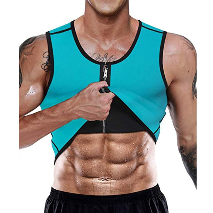 Men Fitness Corset Neoprene Sports Tummy Control Shapewear Zipper Tank Top Workout Wear