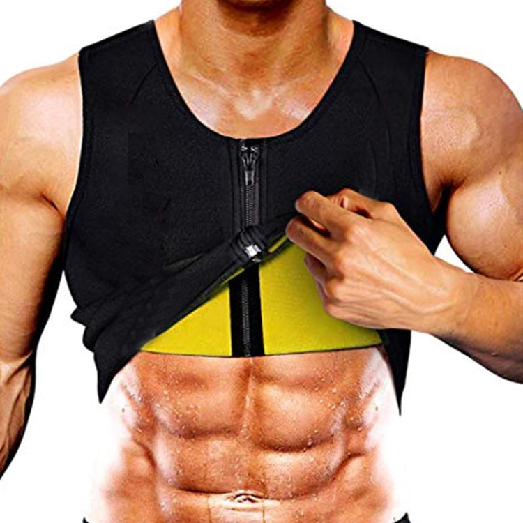 Men Fitness Corset Neoprene Sports Tummy Control Shapewear Zipper Tank Top Workout Wear
