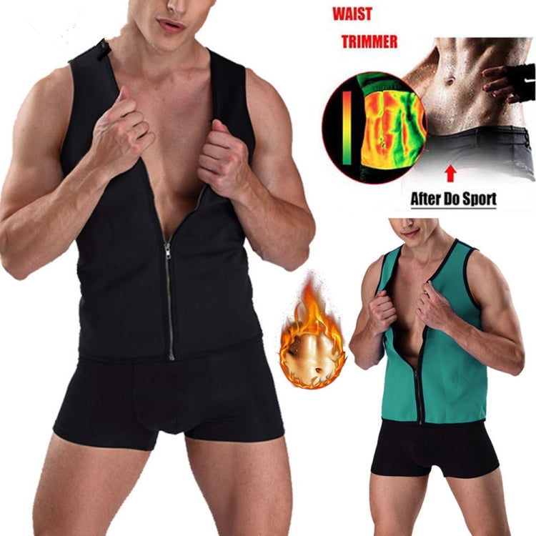 Men Fitness Corset Neoprene Sports Tummy Control Shapewear Zipper Tank Top Workout Wear