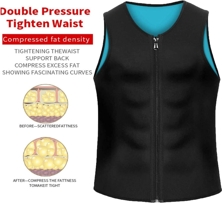 Men Fitness Corset Neoprene Sports Tummy Control Shapewear Zipper Tank Top Workout Wear