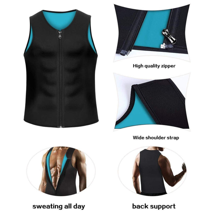 Men Fitness Corset Neoprene Sports Tummy Control Shapewear Zipper Tank Top Workout Wear