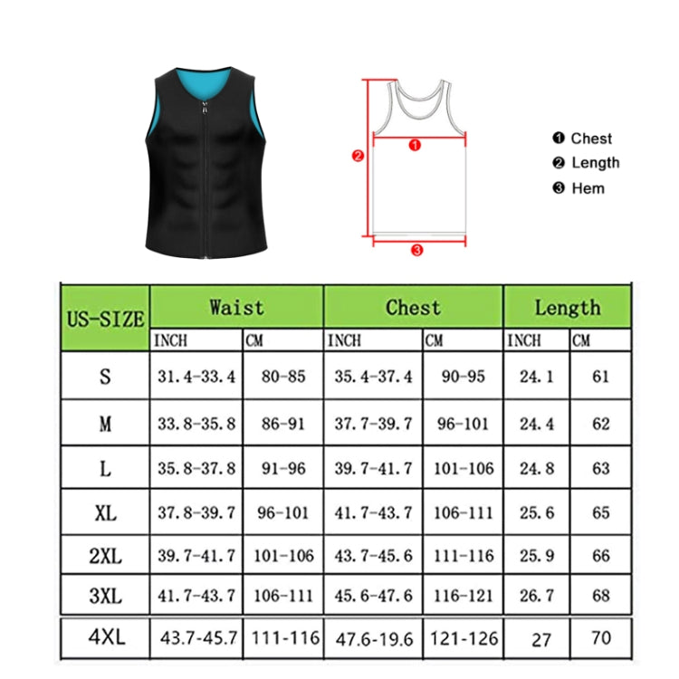 Men Fitness Corset Neoprene Sports Tummy Control Shapewear Zipper Tank Top Workout Wear