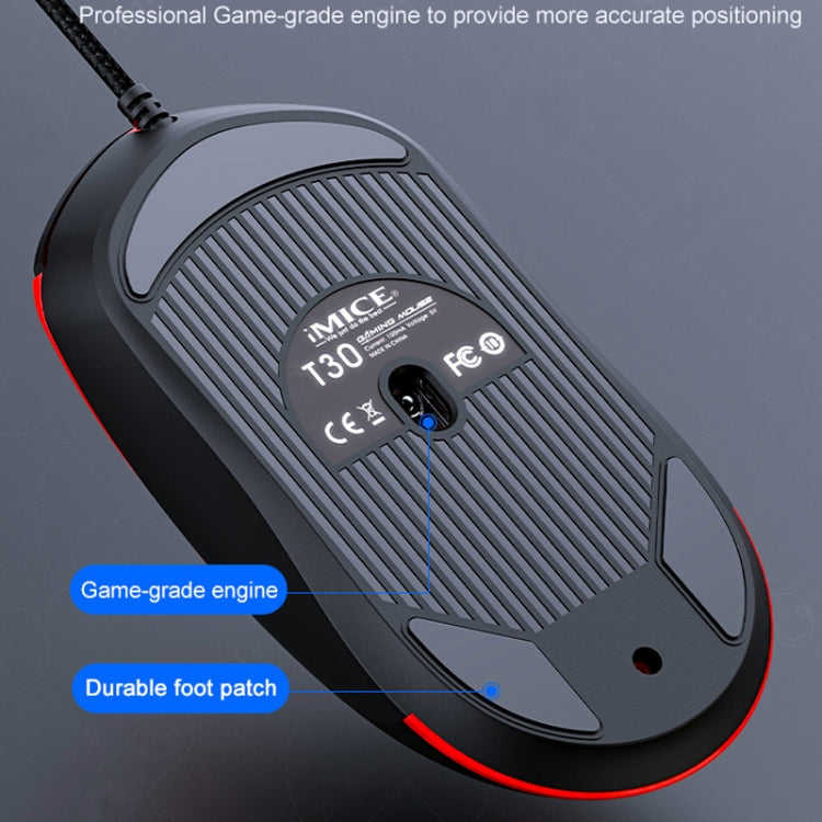 Проводная игровая мышь IMICE T30 для киберспорта, светодиодная, цветная, программируемая 6D мышь