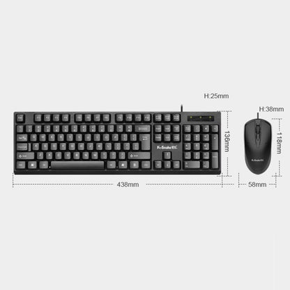 Комплект проводной клавиатуры и мыши K-Snake K001 для настольного компьютера