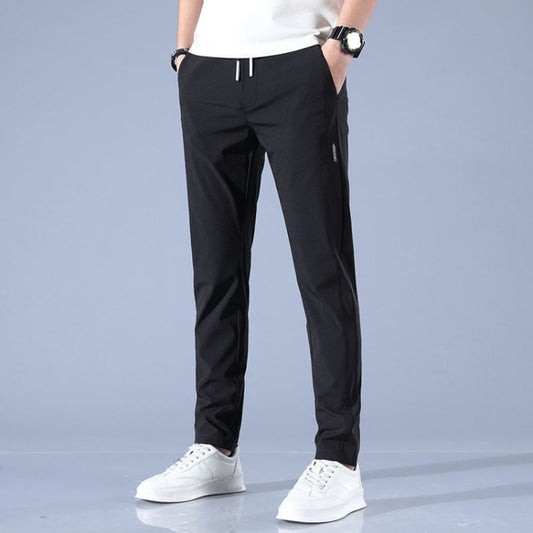 Mens Summer Thin Elastic Waist Pants