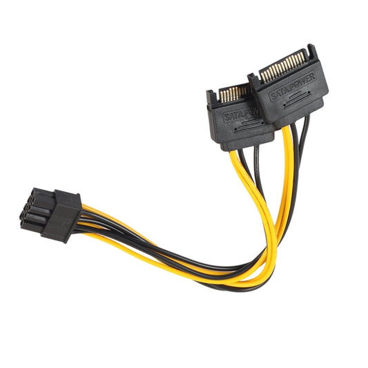 Full Copper GPU Graphics Card 8 Pin Female To Double 15 Pin SATA Computer Motherboard Power Transfer Line
