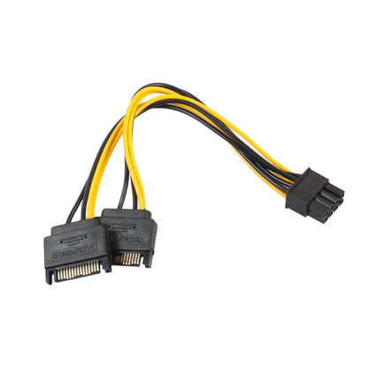 Full Copper GPU Graphics Card 8 Pin Female To Double 15 Pin SATA Computer Motherboard Power Transfer Line