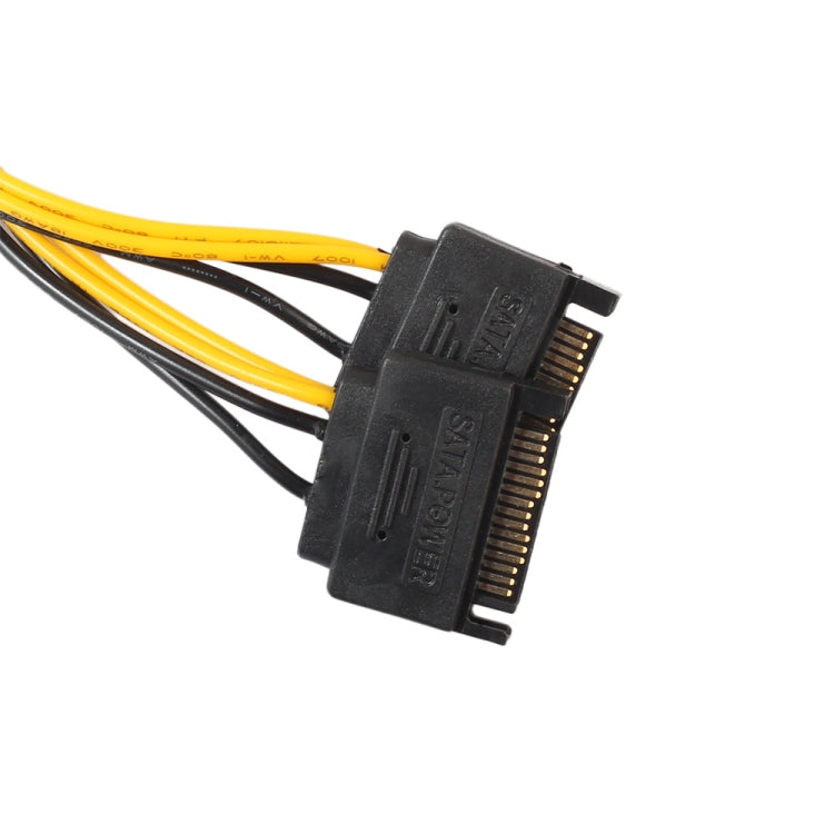 Full Copper GPU Graphics Card 8 Pin Female To Double 15 Pin SATA Computer Motherboard Power Transfer Line