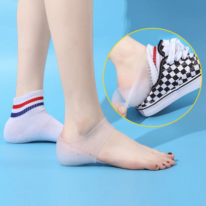 1pair Invisible Height Increasing Insole Silicone Sole Breathable Heel Pads