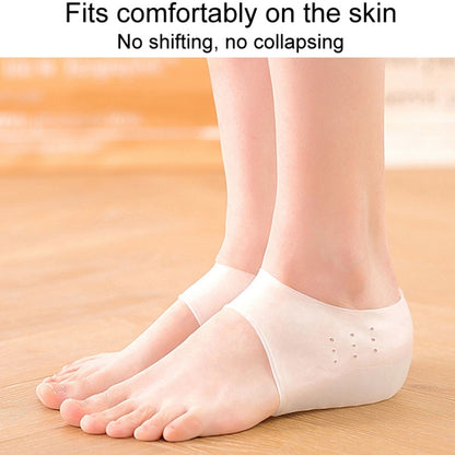 1pair Invisible Height Increasing Insole Silicone Sole Breathable Heel Pads