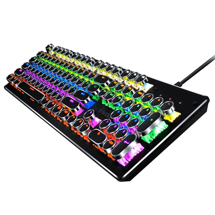 T-WOLF T75 104 Keys Adjustable RGB Light Computer Game Wired Mechanical Keyboard