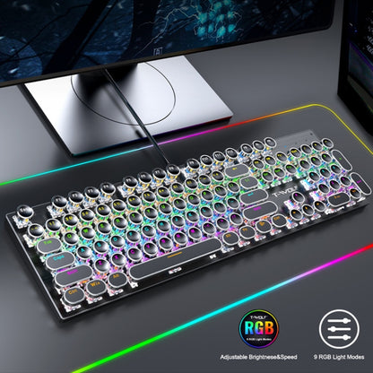 T-WOLF T75 104 Keys Adjustable RGB Light Computer Game Wired Mechanical Keyboard