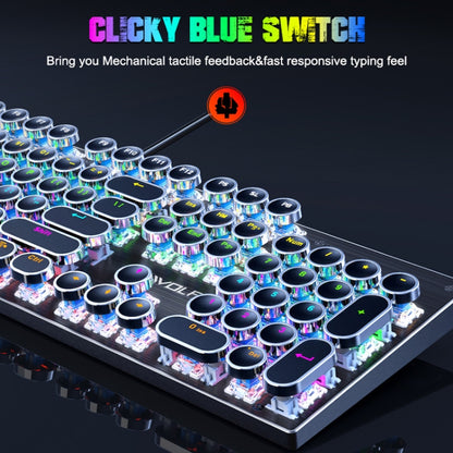 T-WOLF T75 104 Keys Adjustable RGB Light Computer Game Wired Mechanical Keyboard
