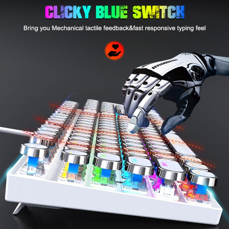 T-WOLF T75 104 Keys Adjustable RGB Light Computer Game Wired Mechanical Keyboard