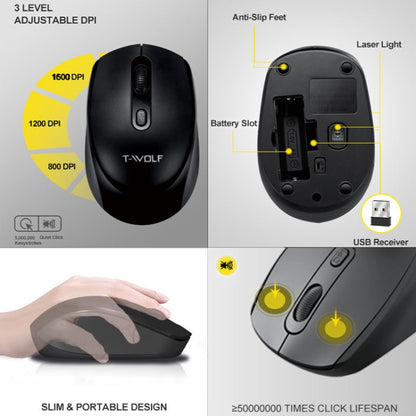 Беспроводная клавиатура и мышь T-WOLF TF-100 2.4G Bluetooth для ноутбука, офисная
