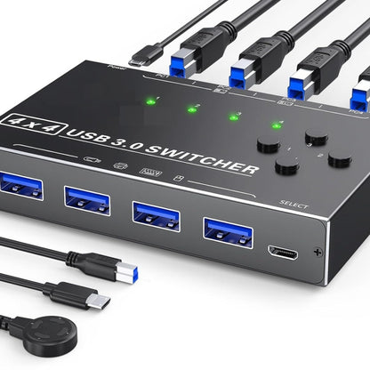 KC-KM434B USB3.0 4-портовое USB-устройство для совместного использования с 4-портовым принтером, клавиатурой, мышью и переключателем