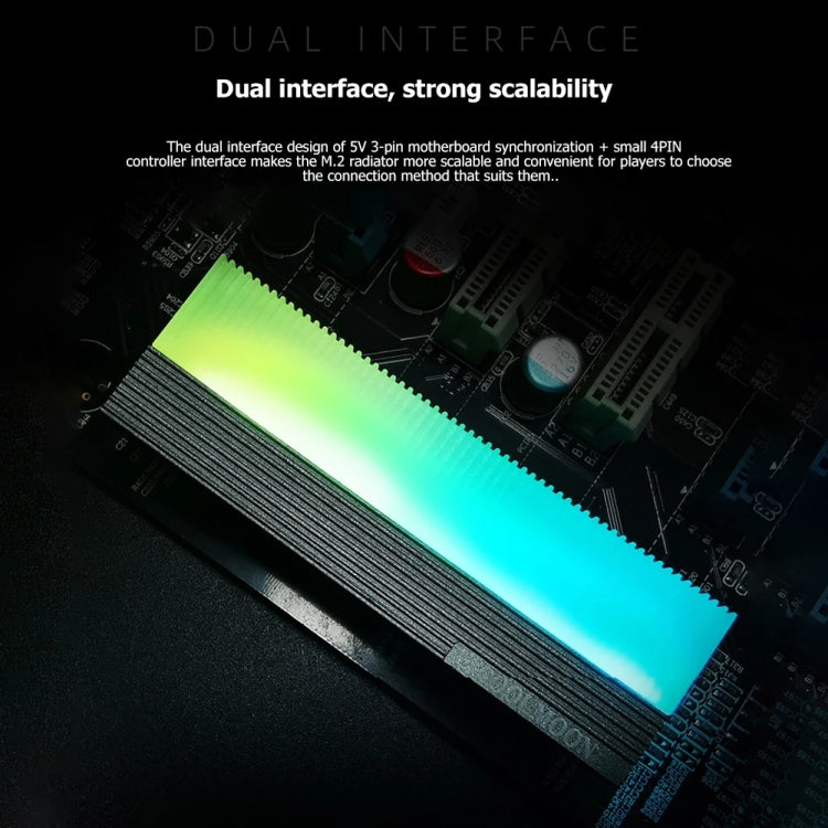 COOLMOON CM-M2A M.2 2280 cietā diska dzesētājs 5V ARGB cietā diska radiators