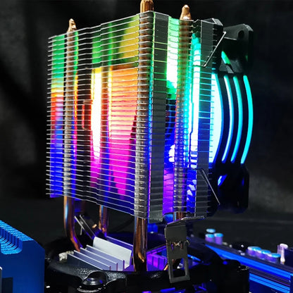 COOLMOON Frost dubultais vara caurules procesora ventilators galddatoram ar apgaismojumu, kluss AMD gaisa dzesēšanas dzesētājs