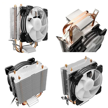 COOLMOON Frost dubultais vara caurules procesora ventilators galddatoram ar apgaismojumu, kluss AMD gaisa dzesēšanas dzesētājs
