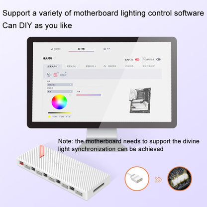 COOLMOON AM10 ARGB+PWM Dual 10 Ports Temperature Control Splitter Case Fan 5V 3Pin HUB