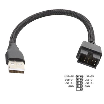 Кабель-адаптер USB-A (папа) на 9-контактный разъем материнской платы для передачи данных RGB на внешний порт U