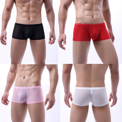 Men Mesh Boxer Briefs Sexy Breathable Comfortable Underwear
