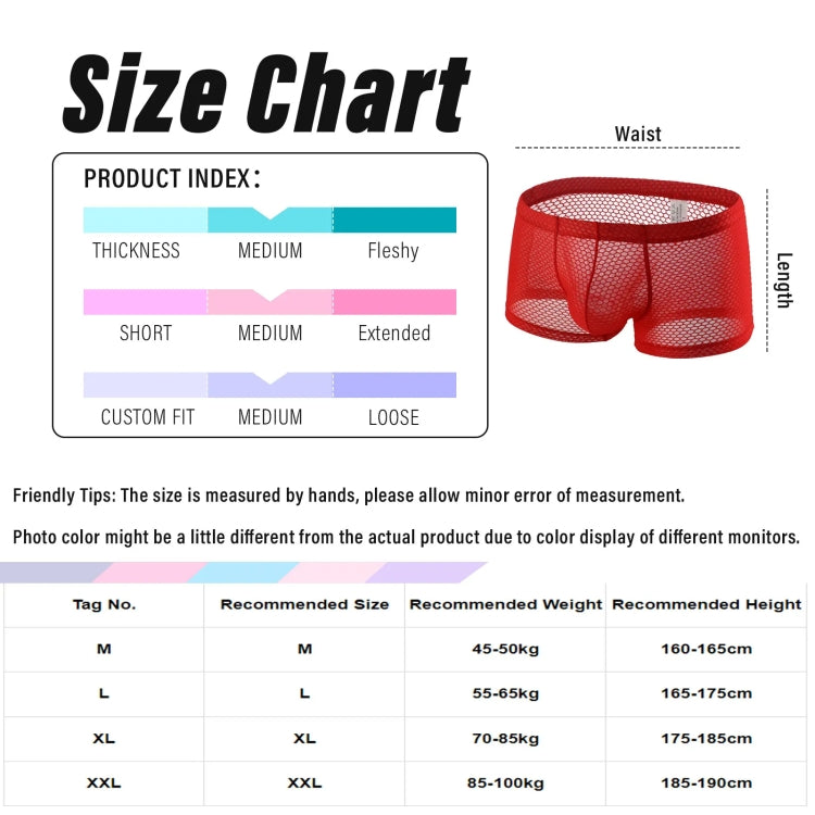 Men Mesh Boxer Briefs Sexy Breathable Comfortable Underwear