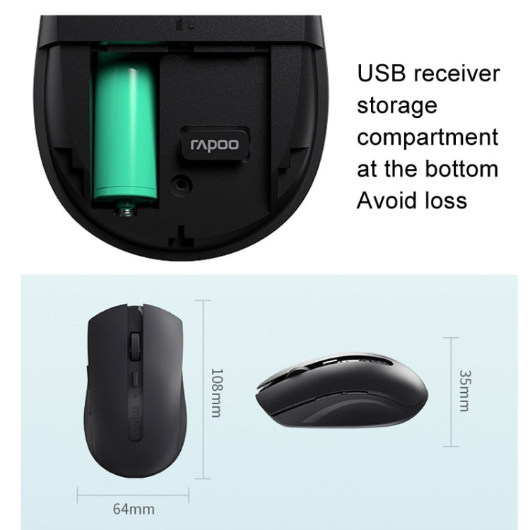Rapoo M350G Bluetooth/2.4G bezvadu pele biroja galddatoram/klēpjdatoram ar skaņas izslēgšanu