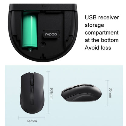 Rapoo M350G Bluetooth/2.4G bezvadu pele biroja galddatoram/klēpjdatoram ar skaņas izslēgšanu