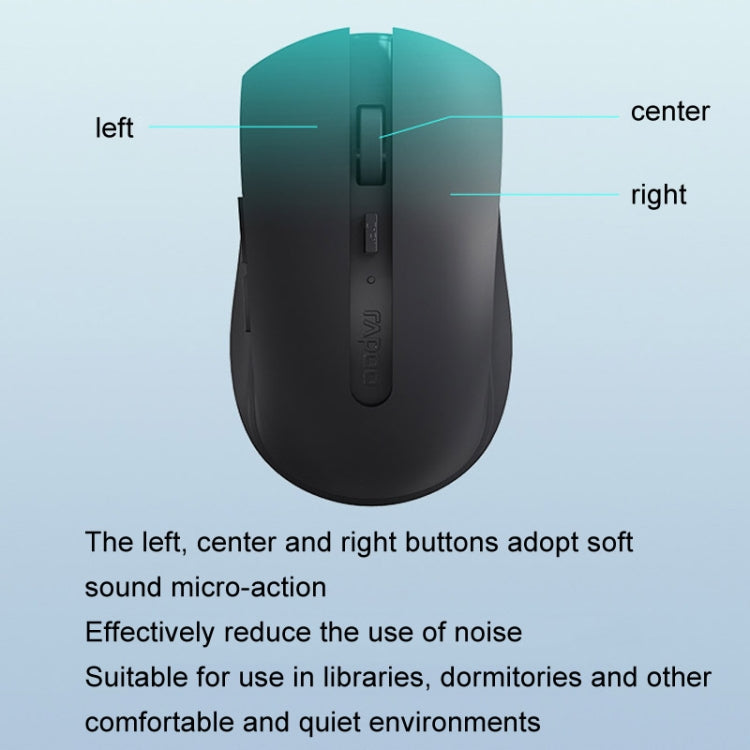 Rapoo M350G Bluetooth/2.4G bezvadu pele biroja galddatoram/klēpjdatoram ar skaņas izslēgšanu