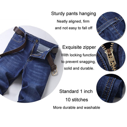 Men Business Casual Workwear Jeans Stretch Loose Straight Leg Jeans