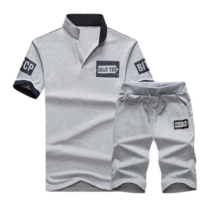 Summer Men T-Shirt Half-Sleeved Sports Suit